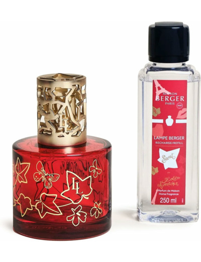 MAISON BERGER - Coffret Lampe Berger Pure Lolita Lempicka avec Recharge Parfum 250ml, Prête à l'emploi - Parfume et Purifie - Diffusion Fine, Homogène et Longue Durée (Rouge - Lolita Lempicka Sweet)