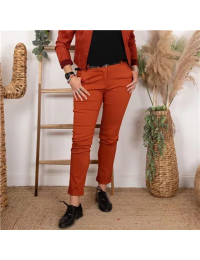 Q995- Pantalon Chino (T36-T44) (rouille)