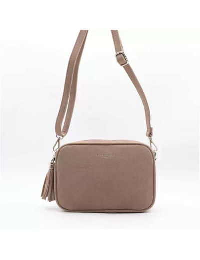 P387- Sac Zippé Pompon aspect Daim Flora & Co (taupe)