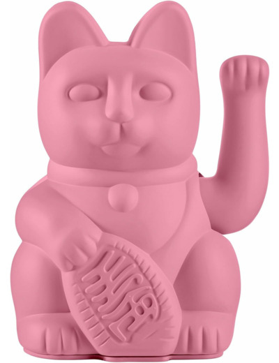 DONKEY Chat porte-bonheur rose vif Maneki Neko - Symbole de rébellion et d'autodétermination - Décoration moderne et cadeau