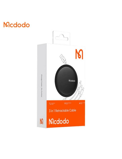 MCDODO Câble Data Multi CA-7256 3 en 1 (USB vers Lightning + Micro + Type-C) 1.2m Noir