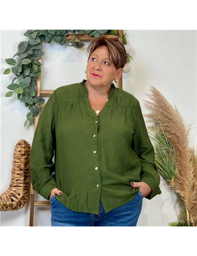 K063- Blouse Unie "Z-One" (T40-T48) (kaki)