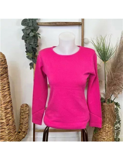 Y252- Pull Laine Cachemire "Tricotonic" (les T38&42) (fuchsia)