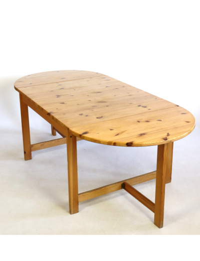 Table à manger en pin de Karin Moberg années 70