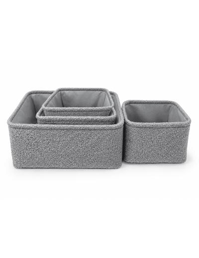 Lot de 4 Paniers de Rangement Effet Bouclette