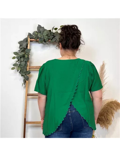 K357- Blouse «By One» (T40-T48) (vert brésil)