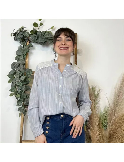 K574- Chemisier "Version Féminin"  (T36-T40) (bleu jeans)