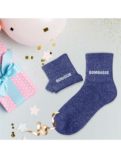 Chaussettes duo à paillettes Bonjour bombasse