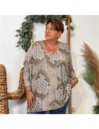 Z126- Tunique Loose "Serpent" 🇮🇹 (beige)