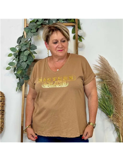 Z149- T Shirt "Sisters Club" (Gt) 🇮🇹 (camel)