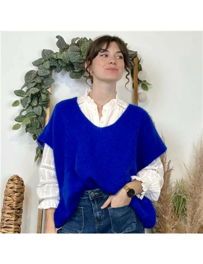 Z115- Pull Mohair (Tu) 🇮🇹 (bleu royal)