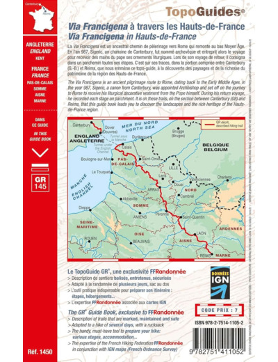 DE CANTERBURY A REIMS - VIA FRANCIGENA (BILINGUE FRANCAIS/ANGLAIS) - REF 1450