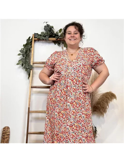 K193- Robe Maëlle "Liberty" (T40-T48) (beige)