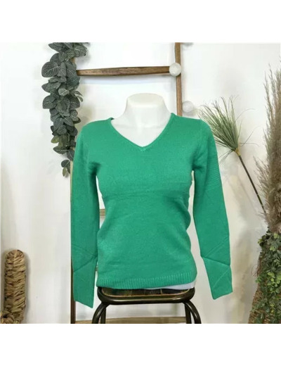 Y248- Pull Laine Cachemire "Tricotonic" (les T36&40) (vert brésil)