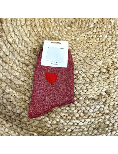 V310- Chaussettes "Coeur Rouge ❤️" (rouge)