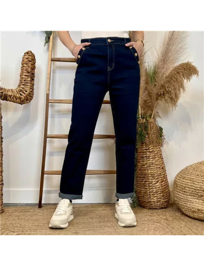 M944- Jean Mom Voggo boutons (T36-T44) (brut)