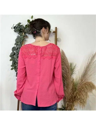 K553- Blouse "Version Féminin" (T36-T40) (fuchsia)