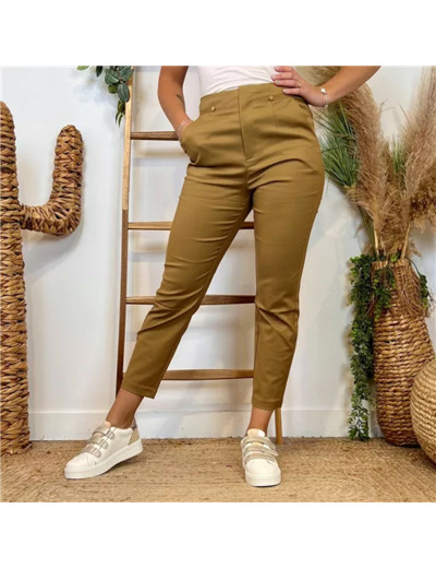 L748- Pantalon Tailleur Taille Haute (T36-T40) (camel)