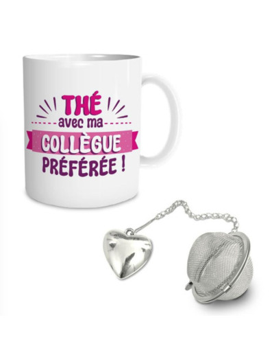 STC coffret mug et boule à thé "Collègue"