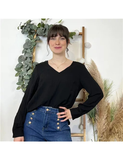 K553- Blouse "Version Féminin" (T36-T40) (noir)