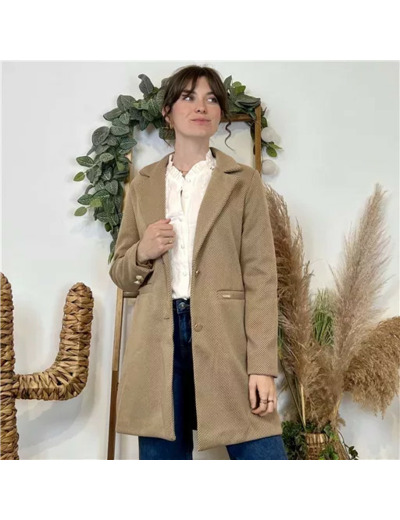 K016- Veste 3/4 doublée (T36-T42) (camel)
