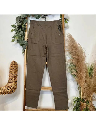 T546- Pantalon Confort Chaud (T38-T52) (taupe)