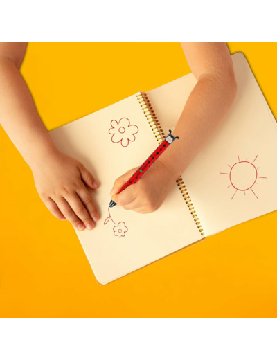 Legami - Stylo bicolore, thème Ladybug, encre noire et rouge, Click&Clack, idéal pour l'école, le bureau et la maison, bicolore, pointe de 1 mm de diamètre 1 unité (Lot de 1) LADYBUG
