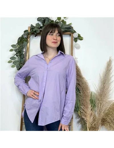 K503- Chemise fluide coton (Tu) 🇮🇹 (lilas)