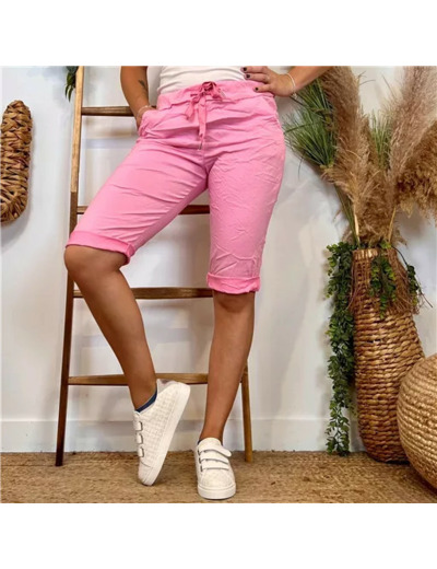 L729- Bermuda Coton Stretch (Tu) (rose bébé)