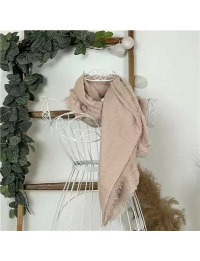 Y510– Foulard uni froissé (beige)