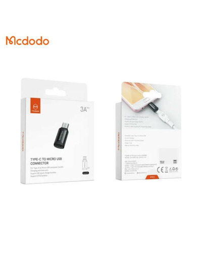 MCDODO Adaptateur OTG OT-7690 Type-C Femelle vers MicroUSB Noir