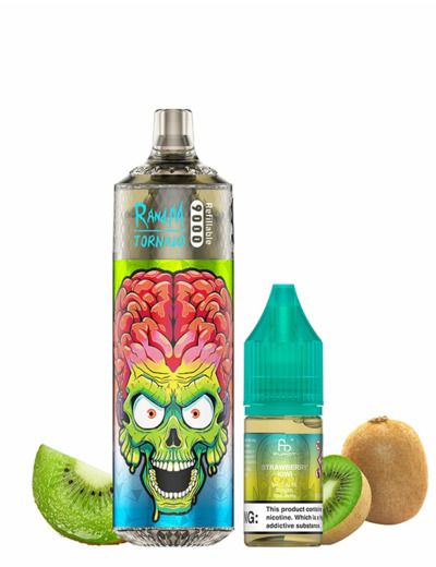 Puff 9k RandM Tornado rechargeable - Strawberry Kiwi