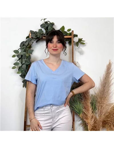 K453- T-shirt Uni (T36-T40) (bleu ciel)