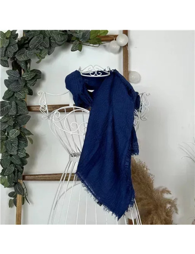 Y510– Foulard uni froissé (bleu royal)