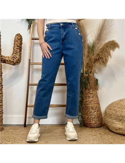 M945- Jean 7/8ème Mom Fit (T36-T44) (denim)