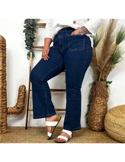N012- Jean Bootcut Voggo Seventies (T42-T52) (denim foncé)