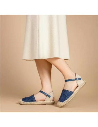 R410- Espadrilles macramé (T36-T41) (marine)