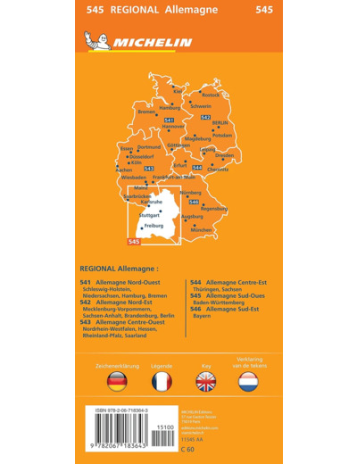 CARTE REGIONALE ALLEMAGNE SUD-OUEST