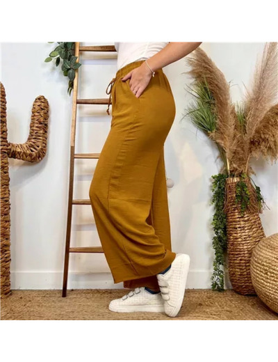 L761- Pantalon flou large 1er PRIX (Tu) (camel)