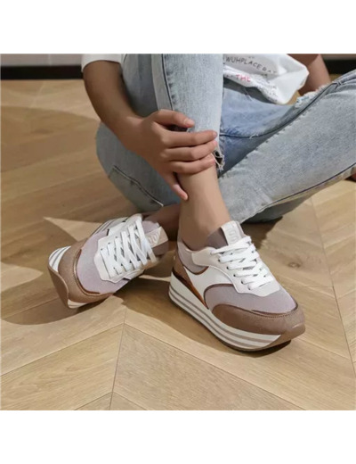 R411- Basket Moow "Plateforme" (T36-T41) (taupe)