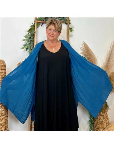 Z145- Veste Coton Lin (Gt) 🇮🇹 (bleu canard)