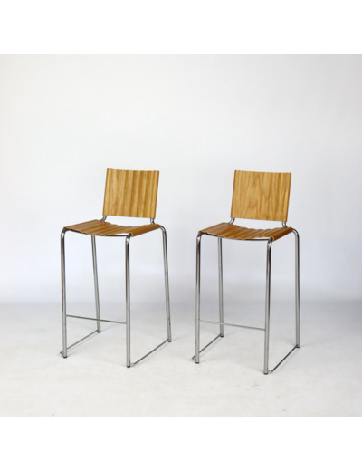 Paire de tabourets hauts années 90