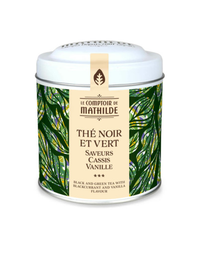 Thé Noir et Vert Saveurs Cassis Vanille 100G