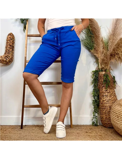 L729- Bermuda Coton Stretch (Tu) (bleu royal)