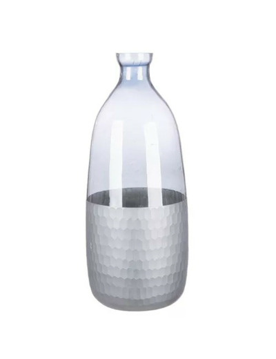 Grand vase Canus en verre gris et argenté