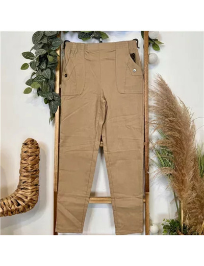 T546- Pantalon Confort Chaud (T38-T52) (beige)