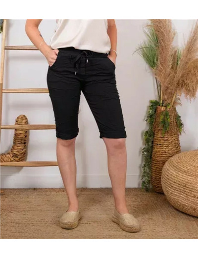 L729- Bermuda Coton Stretch (Tu) (noir)