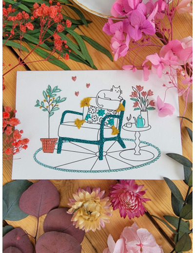 Carte à broder - Intérieur Cocooning