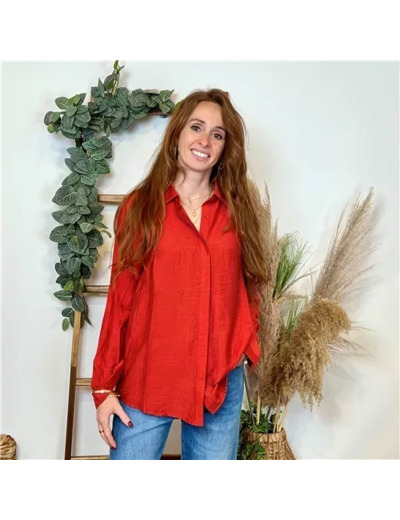 K797- Chemise Maëlle Unie (T36-T40) (rouille)