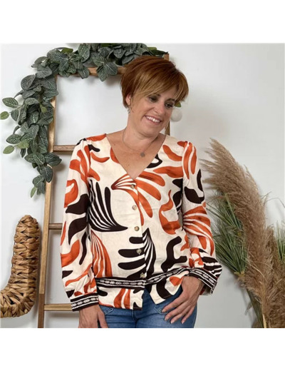 K108- Blouse "In April" (rouille)